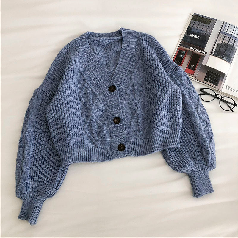Cropped Cable Knit Cardigan (6 Colors)