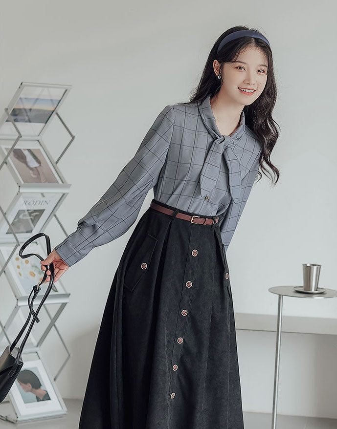 Button Up Suede Pinafore Dress (4 Colors)