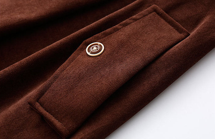 Button Suede Midi Skirt (2 Colors)