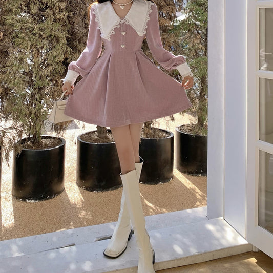 Sweet Love Peter Pan Knit Dress (3 Colors)