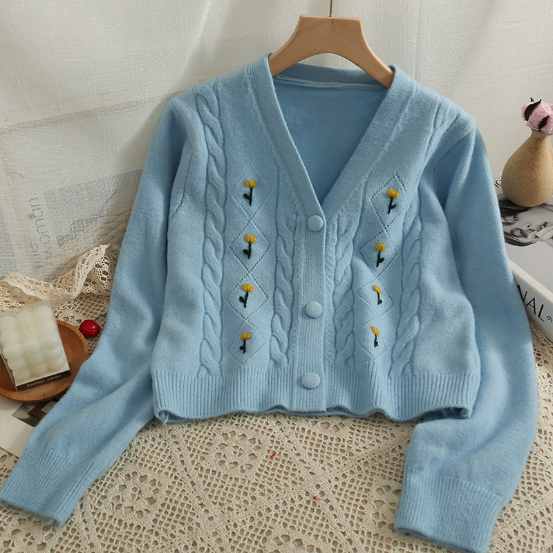 Little Tulip Cropped Cardigan (4 Colors)