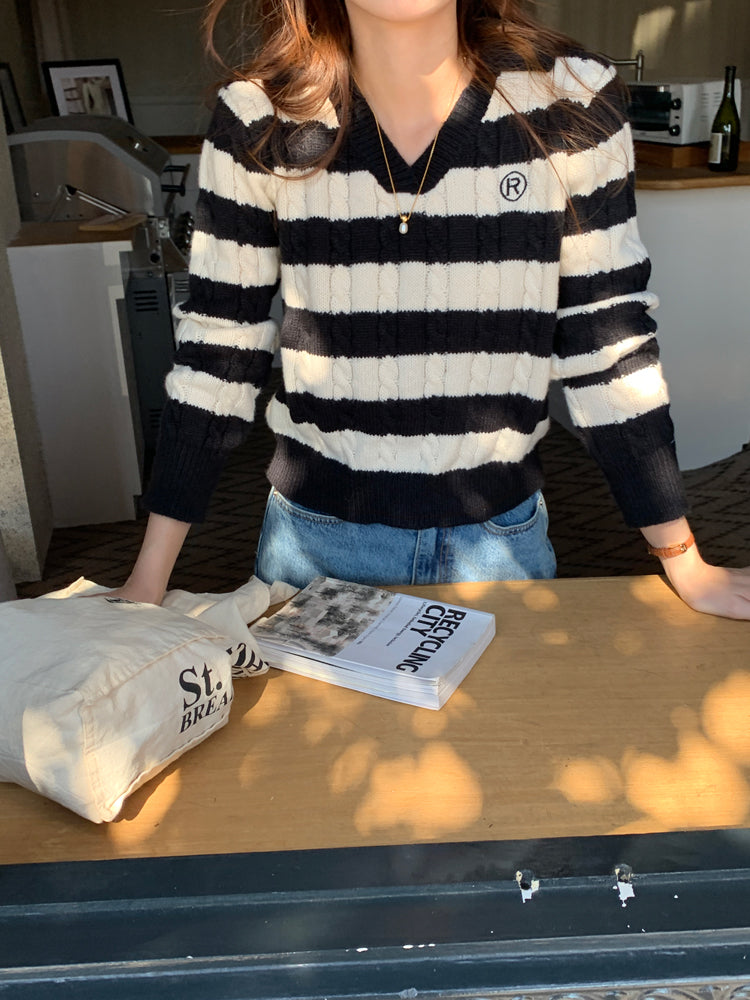 Cable Knit Polo Sweater (6 Colors)