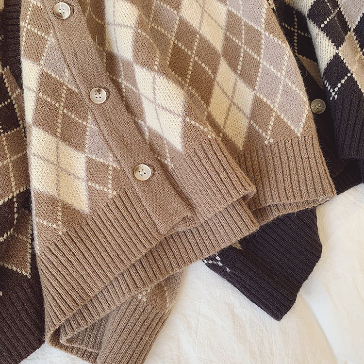 Autumn Argyle Plaid Vest (3 Colors)