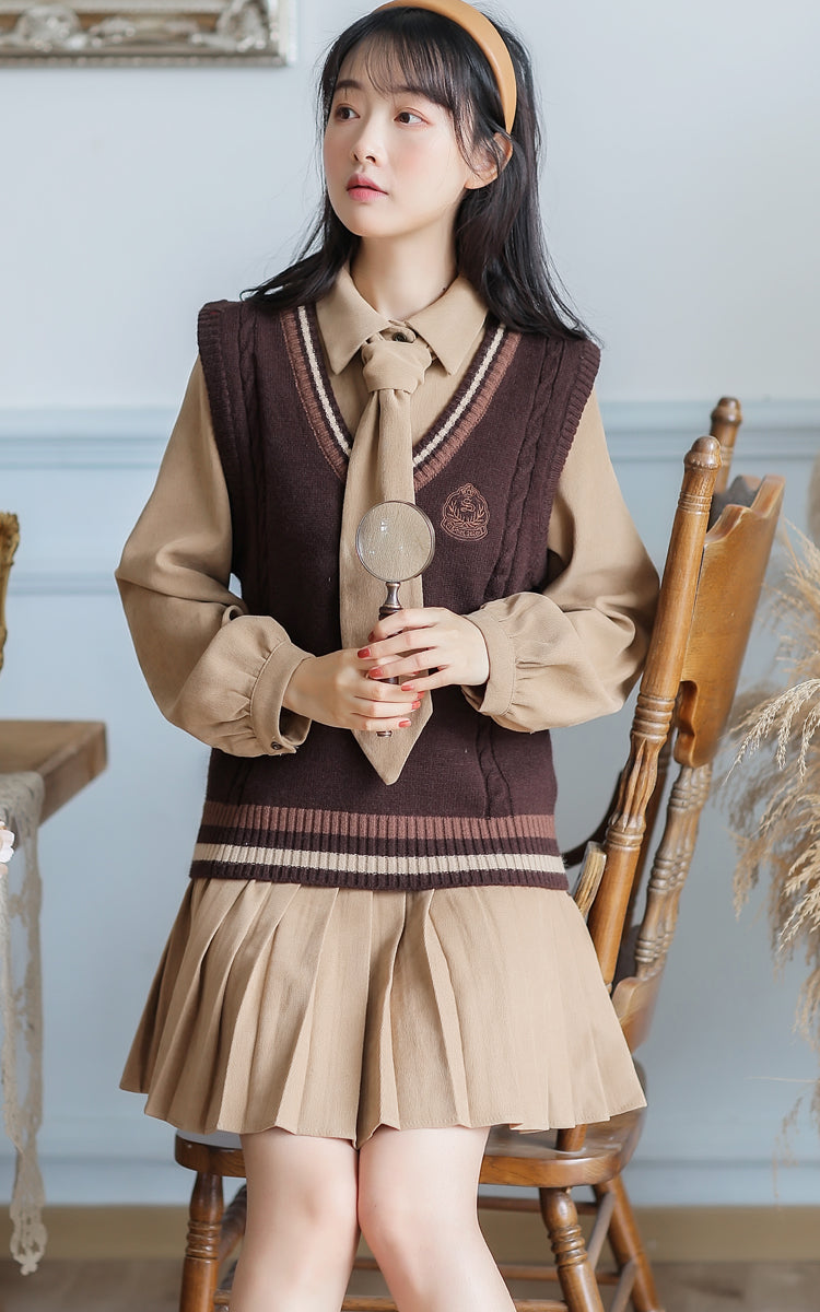 Prep School Vest & Dress Set (3 Colors)