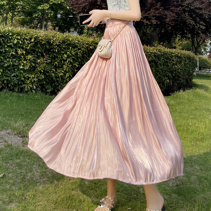 Satin Shine Midi Skirt (7 Colors)