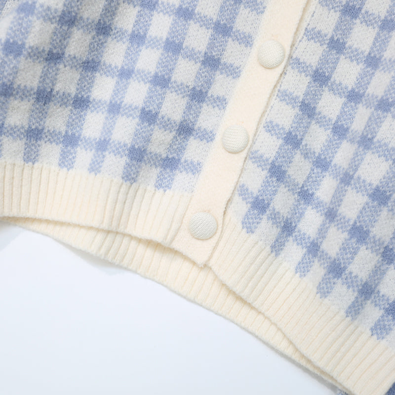 Cropped Gingham Cardigan (5 Colors)