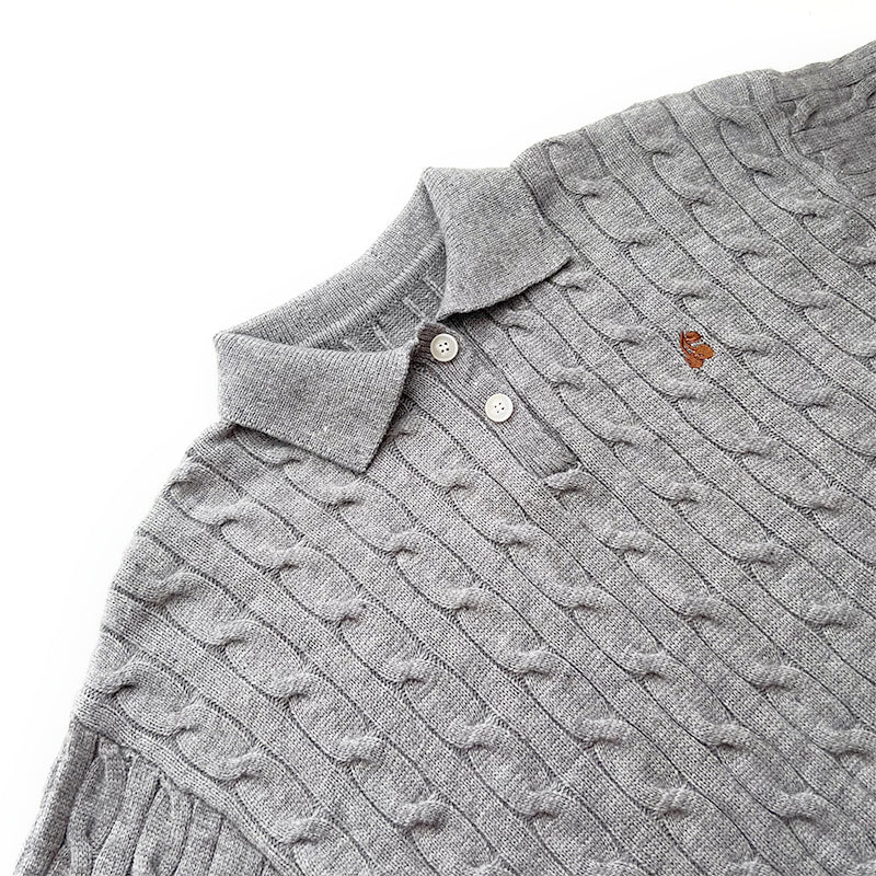 Cherry Polo Cable Knit Sweater (2 Colors)