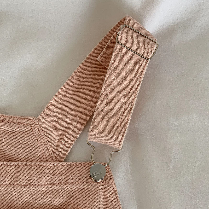 Daisy Chain Embroidered Denim Overalls (Pink)