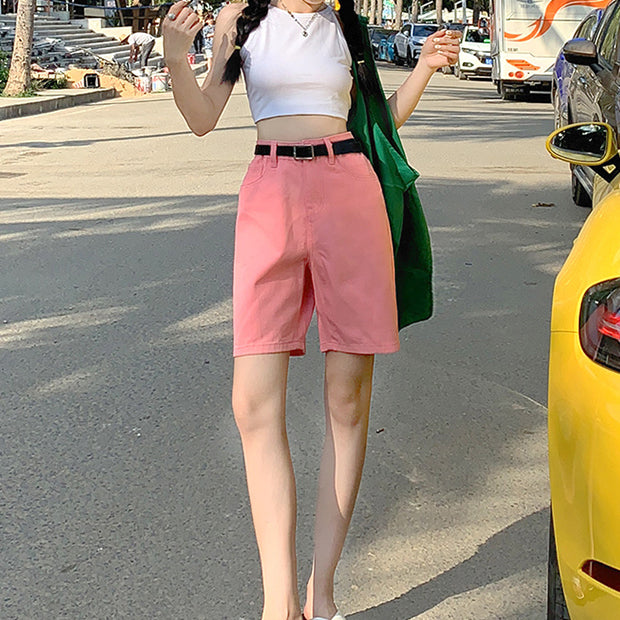 Rainbow Denim Bermuda Shorts (9 Colors)