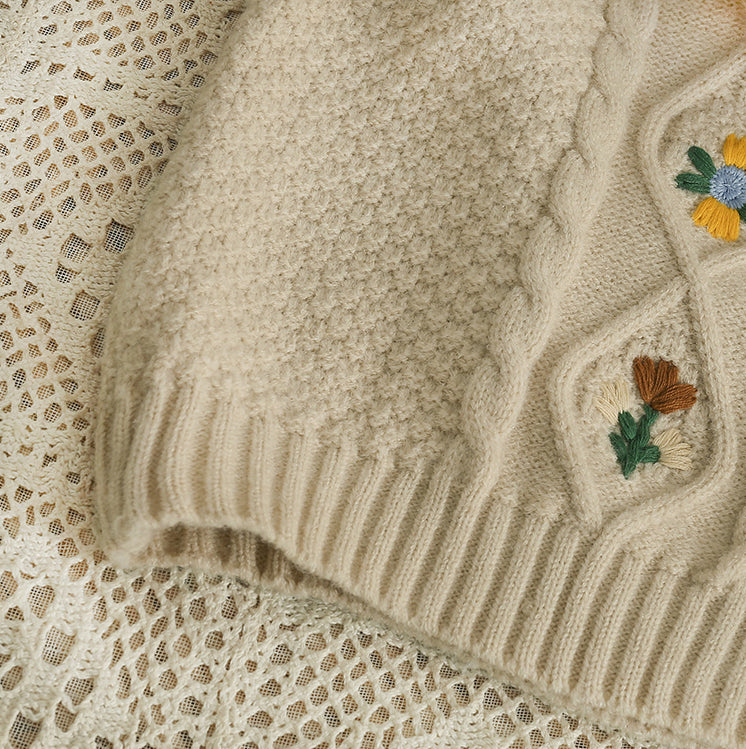 Fall Florals Embroidered Cardigan (3 Colors)
