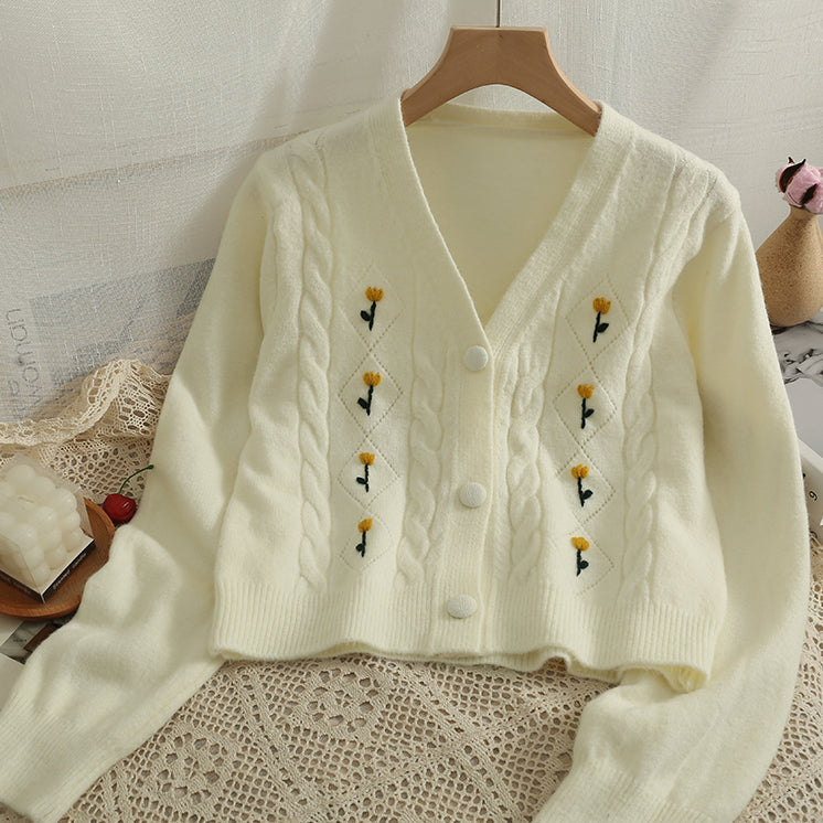 Little Tulip Cropped Cardigan (4 Colors)