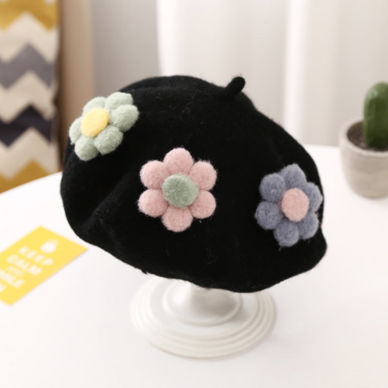 Daisy Pom Pom Beret (10 Colors)
