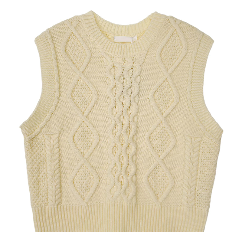 Candy Cable Knit Vest (4 Colors)