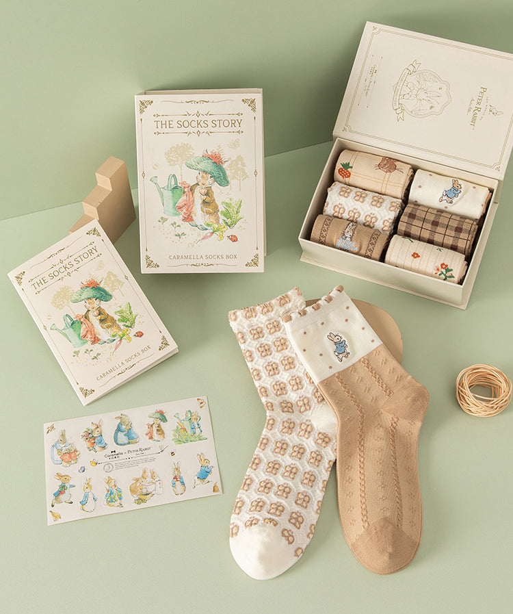 Peter Rabbit Socks Gift Box (Brown)