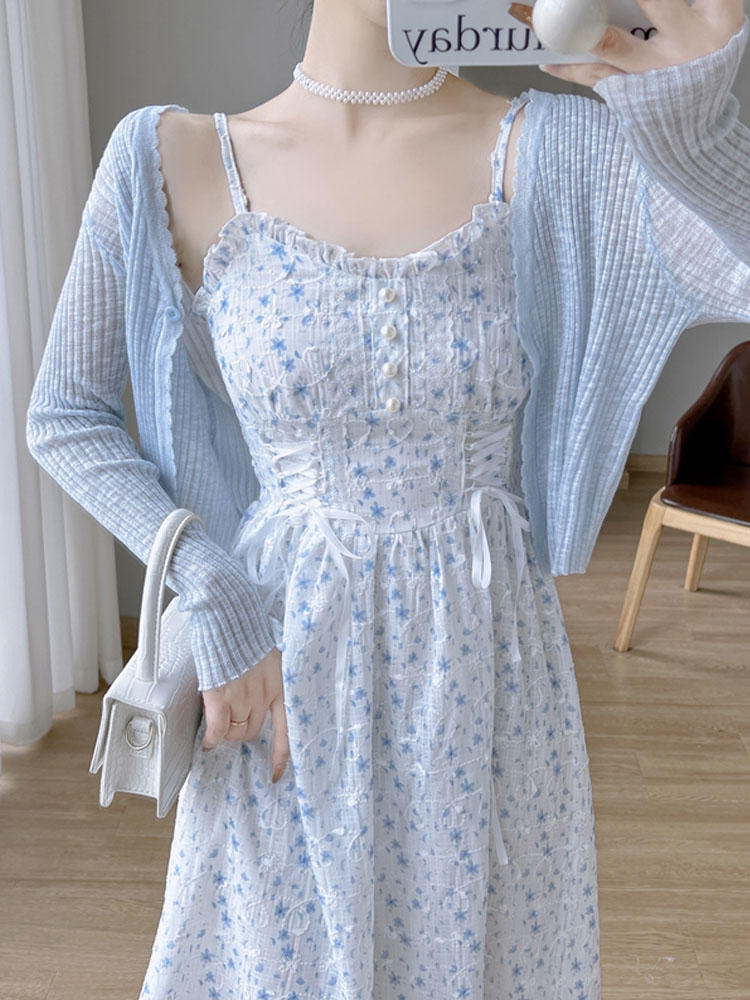 Spring Florals Lace Up Cami Dress (3 Colors)