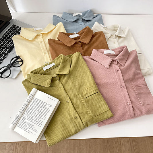 Corduroy Button Up Shirt (6 Colors)