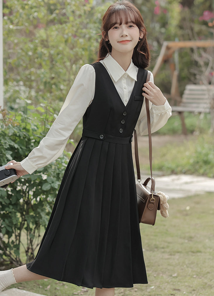 Journalist Midi Pinafore Set (2 Colors)