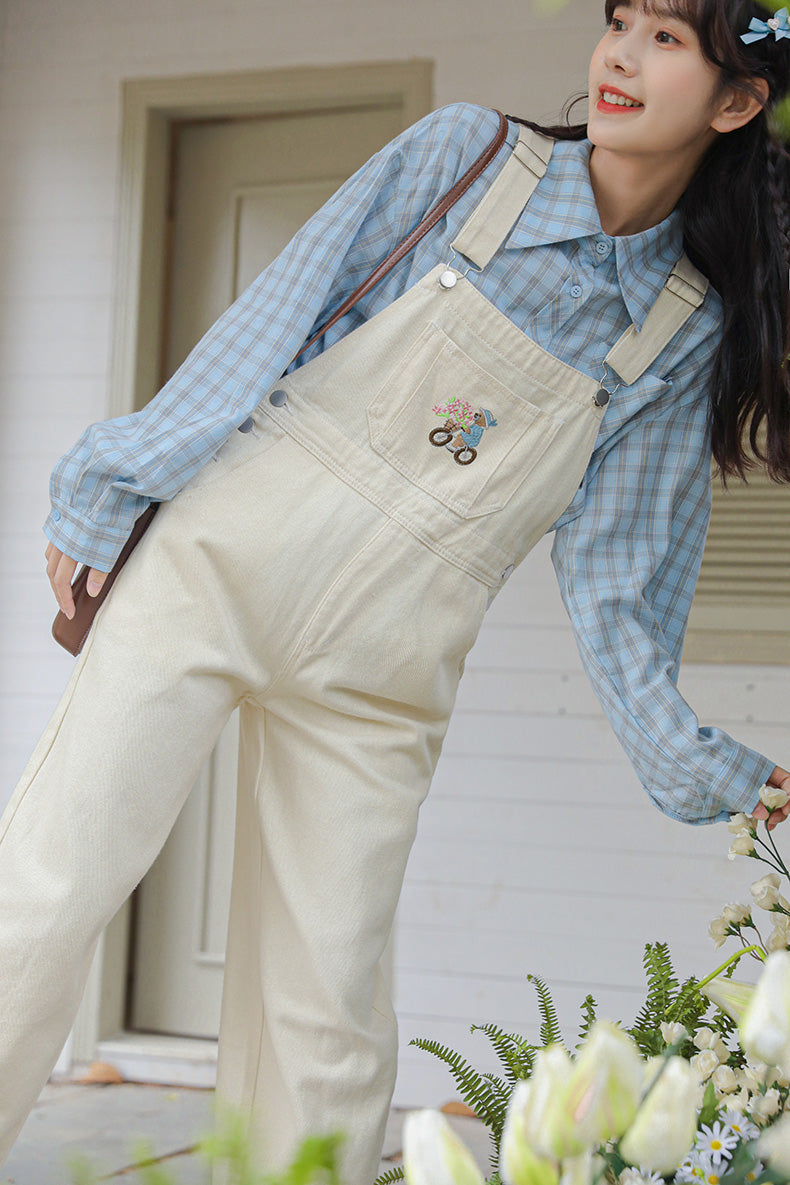 Bear Delivery Overalls (White)