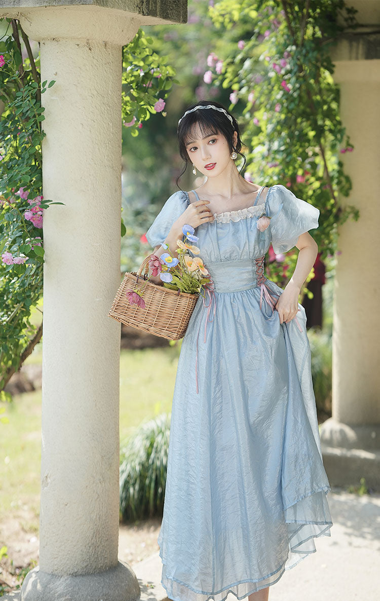 Ella Rose Midi Dress (Blue)