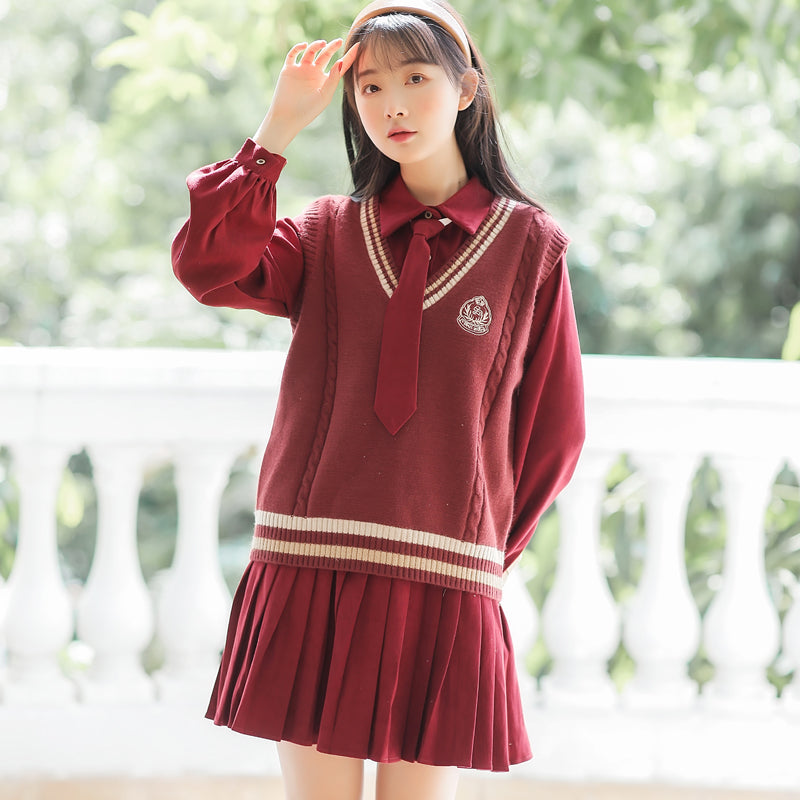 Prep School Vest & Dress Set (3 Colors)