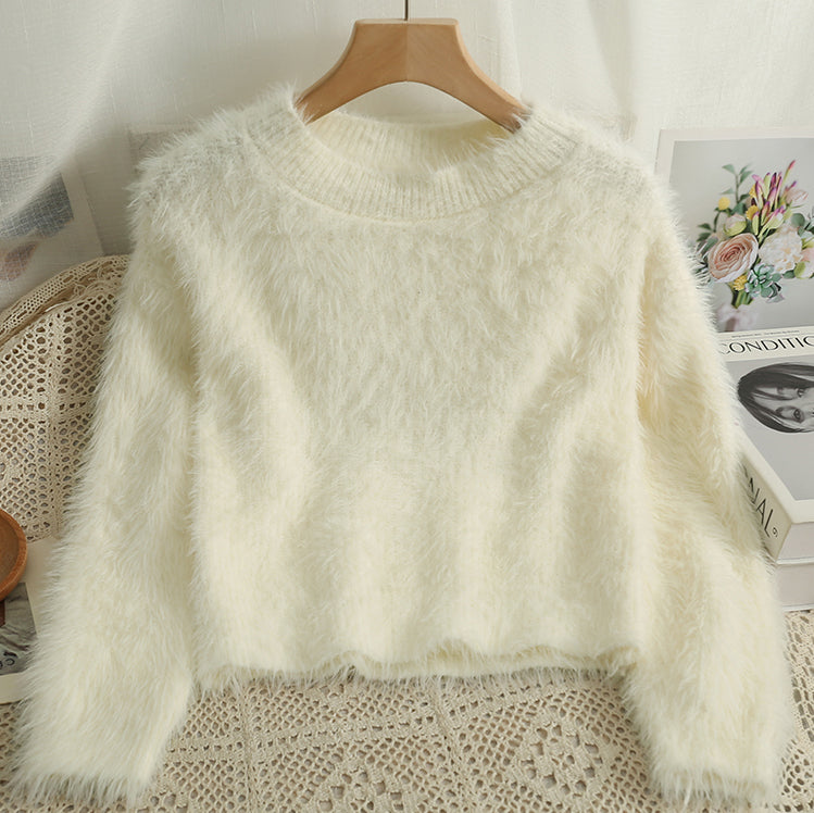 Fuzzy Cropped Sweater (5 Colors)
