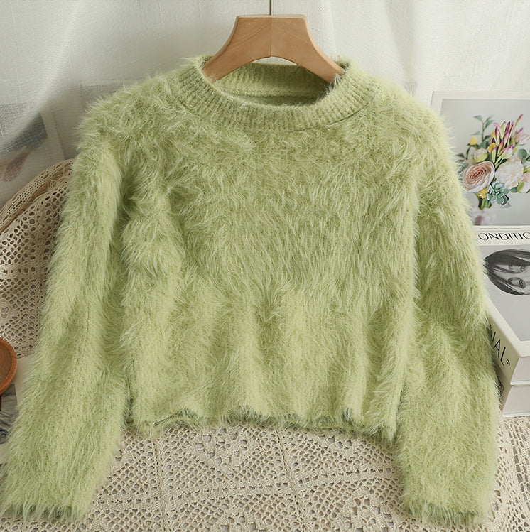 Fuzzy Cropped Sweater (5 Colors)