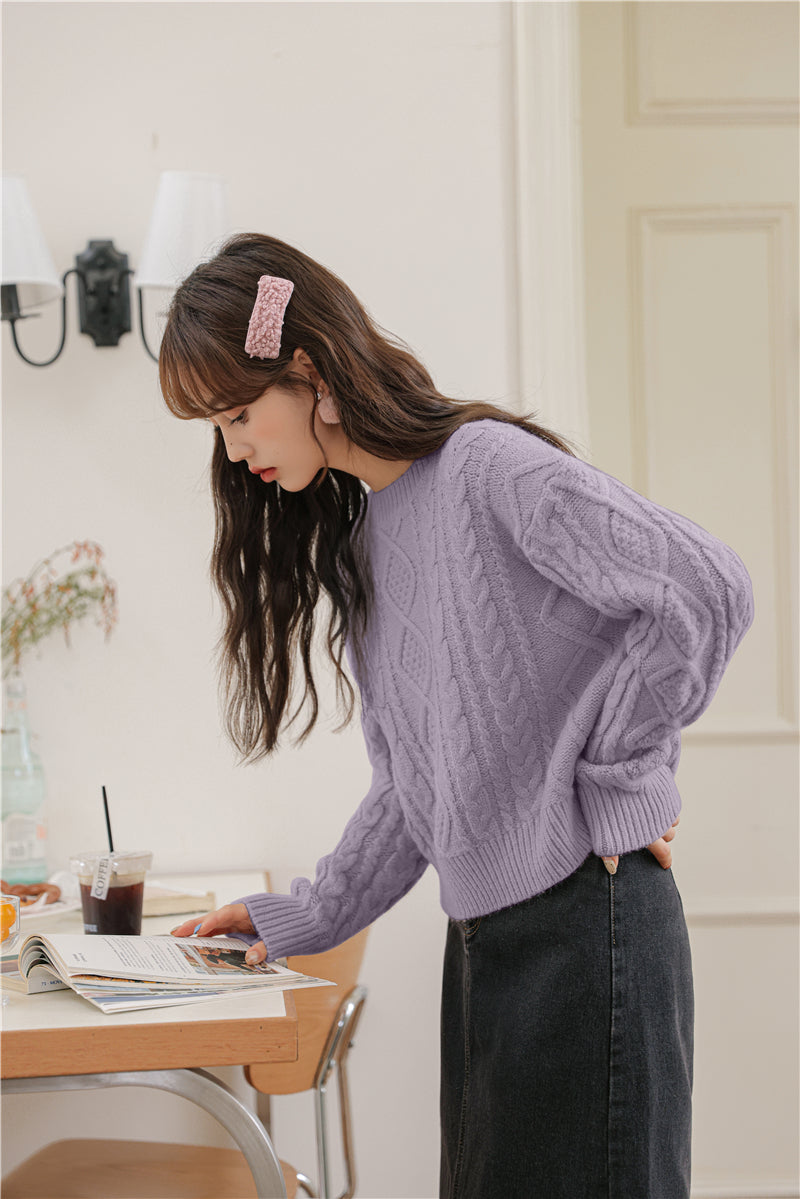 Basic Cable Knit Sweater (6 Colors)