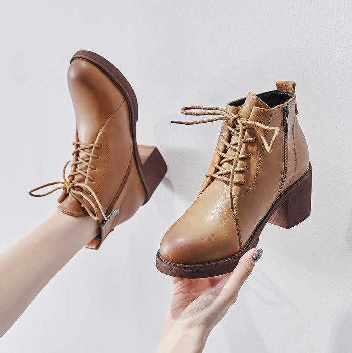 Rustic Lace Up Boots (2 Colors) Brown / Eur 38/US 7/UK 5/240mm Rustic Lace Up Boots (2 Colors) Brown / Eur 38/US 7/UK 5/240mm