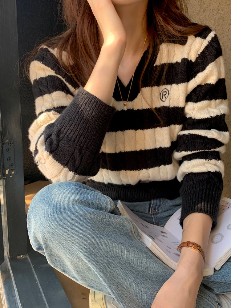 Cable Knit Polo Sweater (6 Colors)