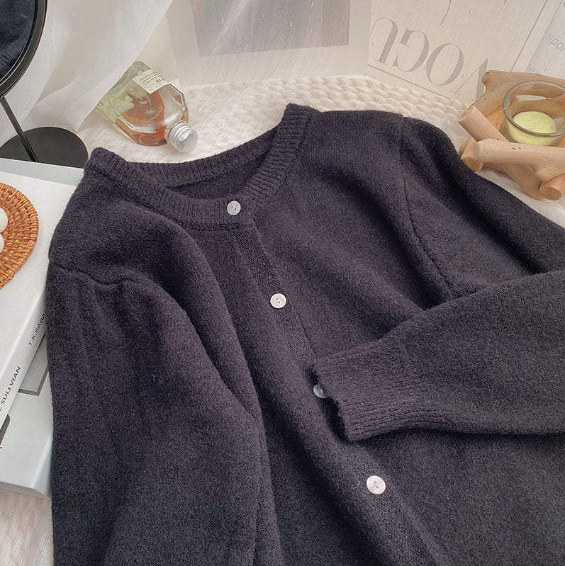 Basic Round Neck Cardigan (14 Colors)