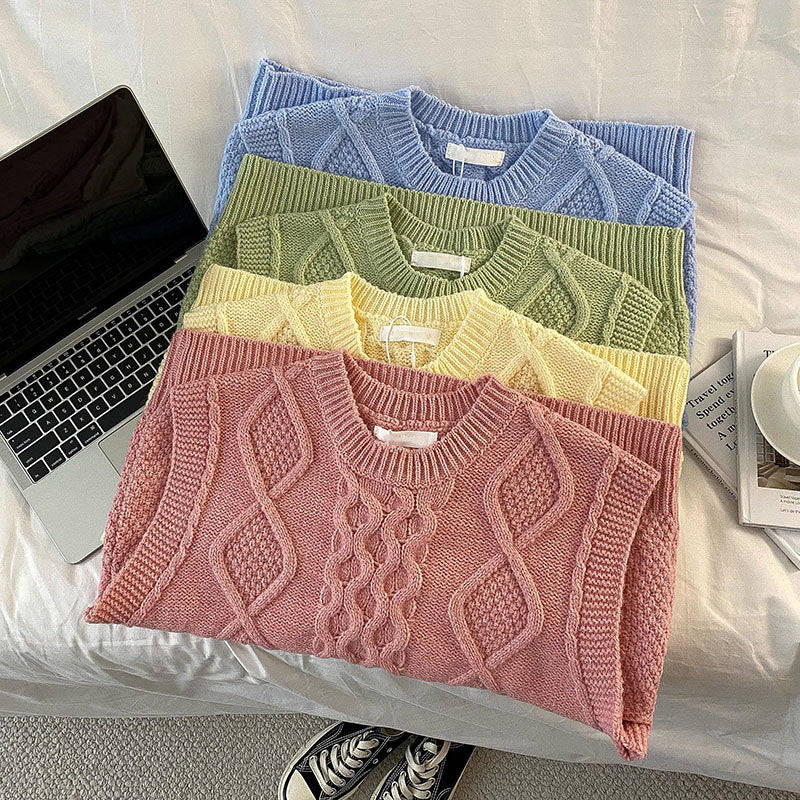 Candy Cable Knit Vest (4 Colors)