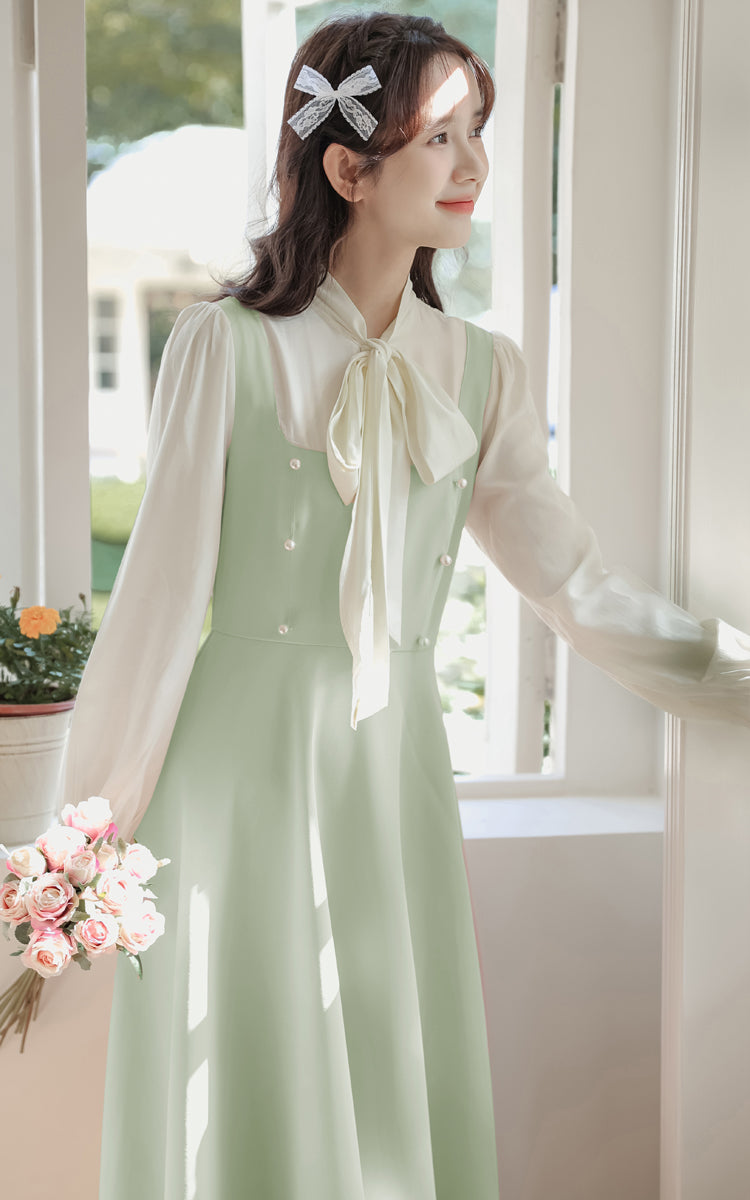 Missy Tie Neck Midi Dress (2 Colors)