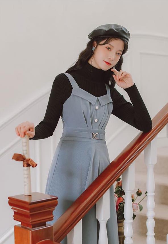 Corduroy Pearl Cami Midi Dress (2 Colors)