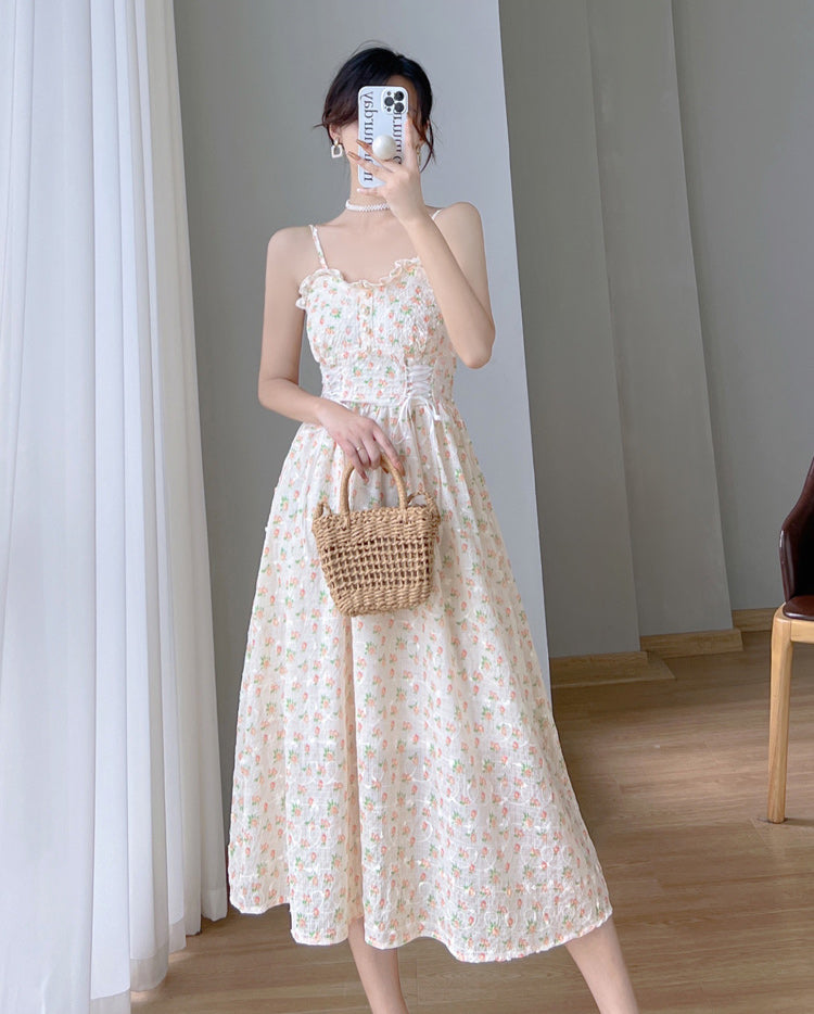 Spring Florals Lace Up Cami Dress (3 Colors)
