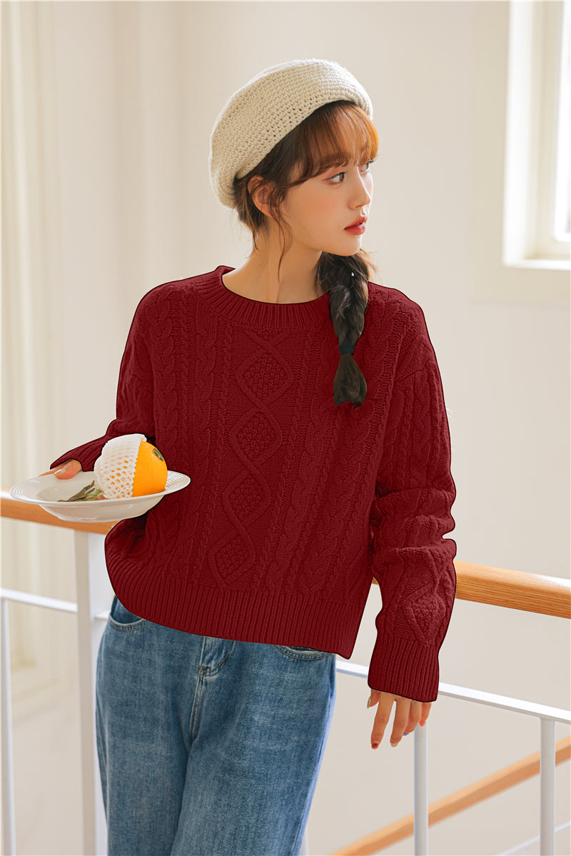 Basic Cable Knit Sweater (6 Colors)