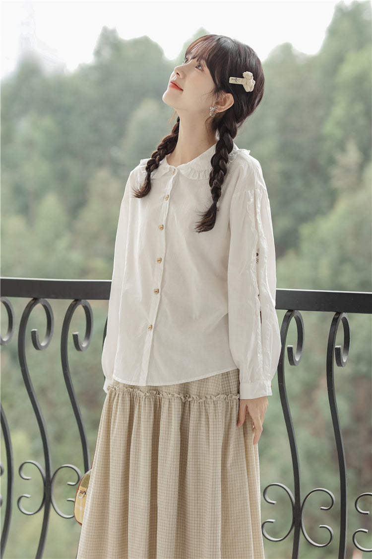 Mischievous Cats Blouse (White)