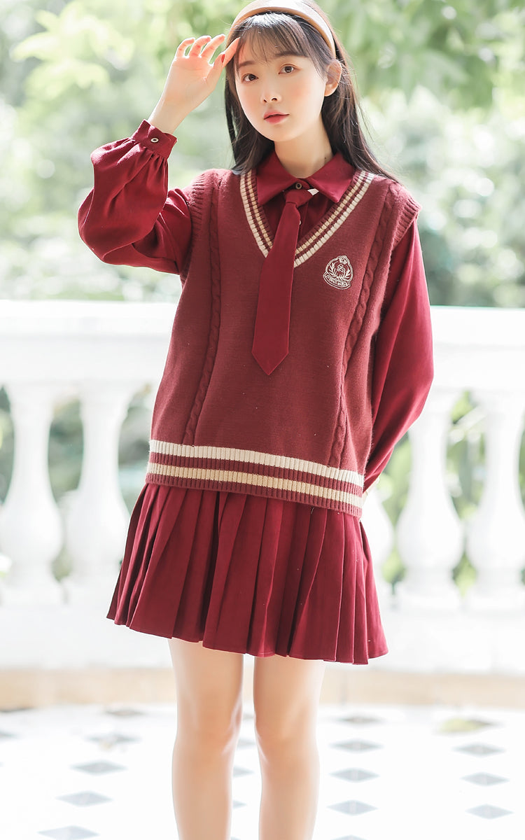 Prep School Vest & Dress Set (3 Colors)