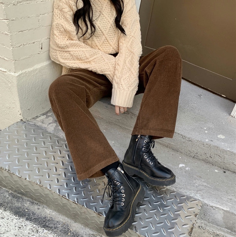 Pleated Corduroy Pants (4 Colors)