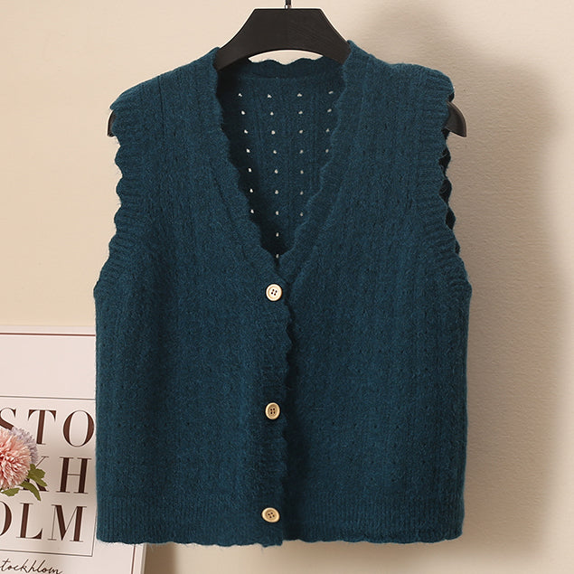 Scallop Trim Vest (10 Colors)