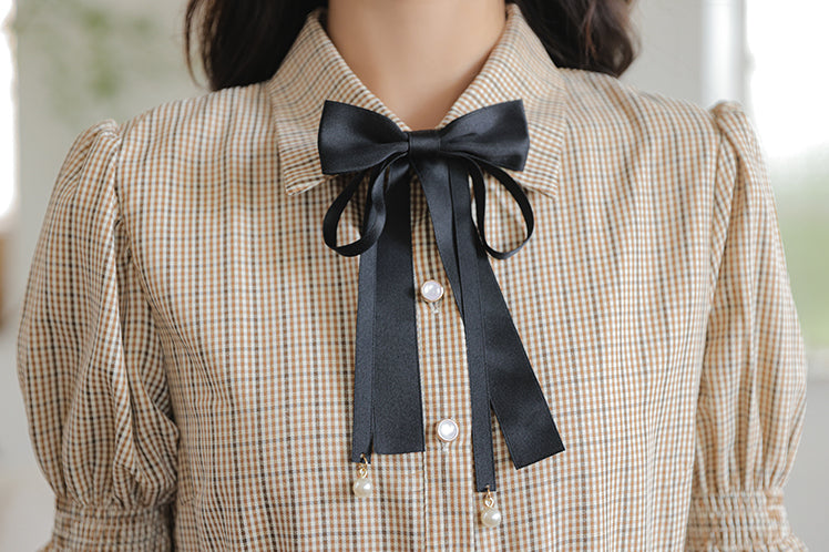 Curiosity Plaid Shirt Dress (Khaki)