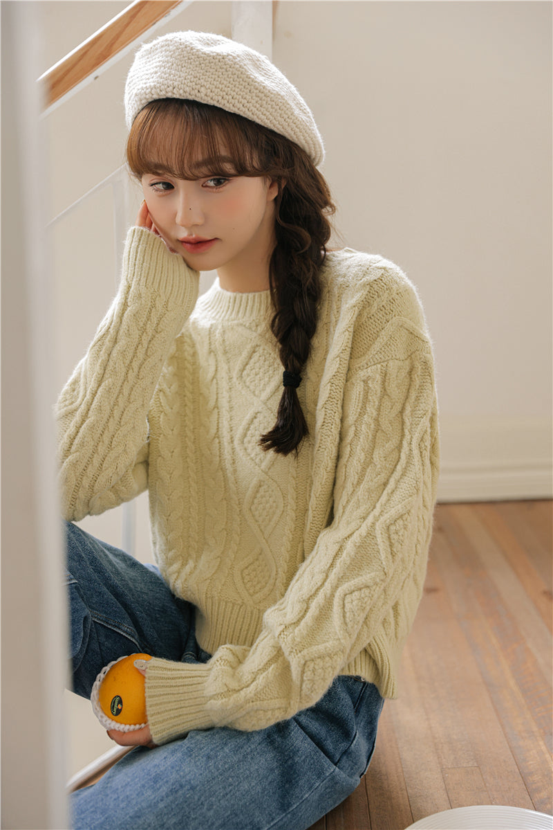 Basic Cable Knit Sweater (6 Colors)