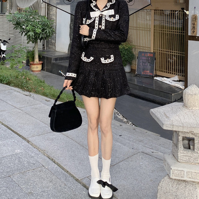 Simple Chic Tweed Set (Black)