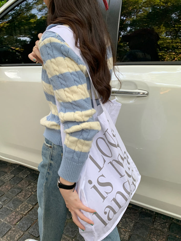Cable Knit Polo Sweater (6 Colors)