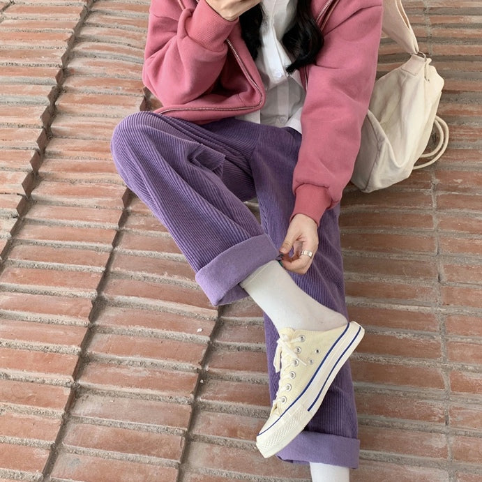 Pleated Corduroy Pants (4 Colors)