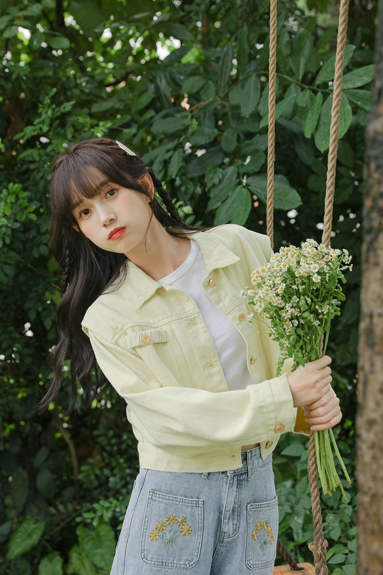 Sunny Days Denim Jacket (Yellow)
