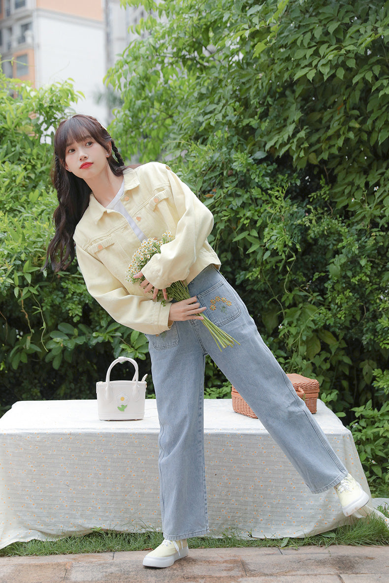 Sunny Days Denim Jacket (Yellow)