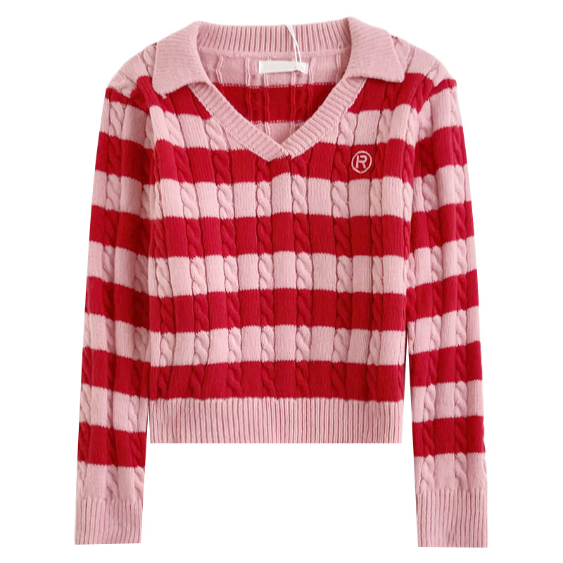 Cable Knit Polo Sweater (6 Colors)
