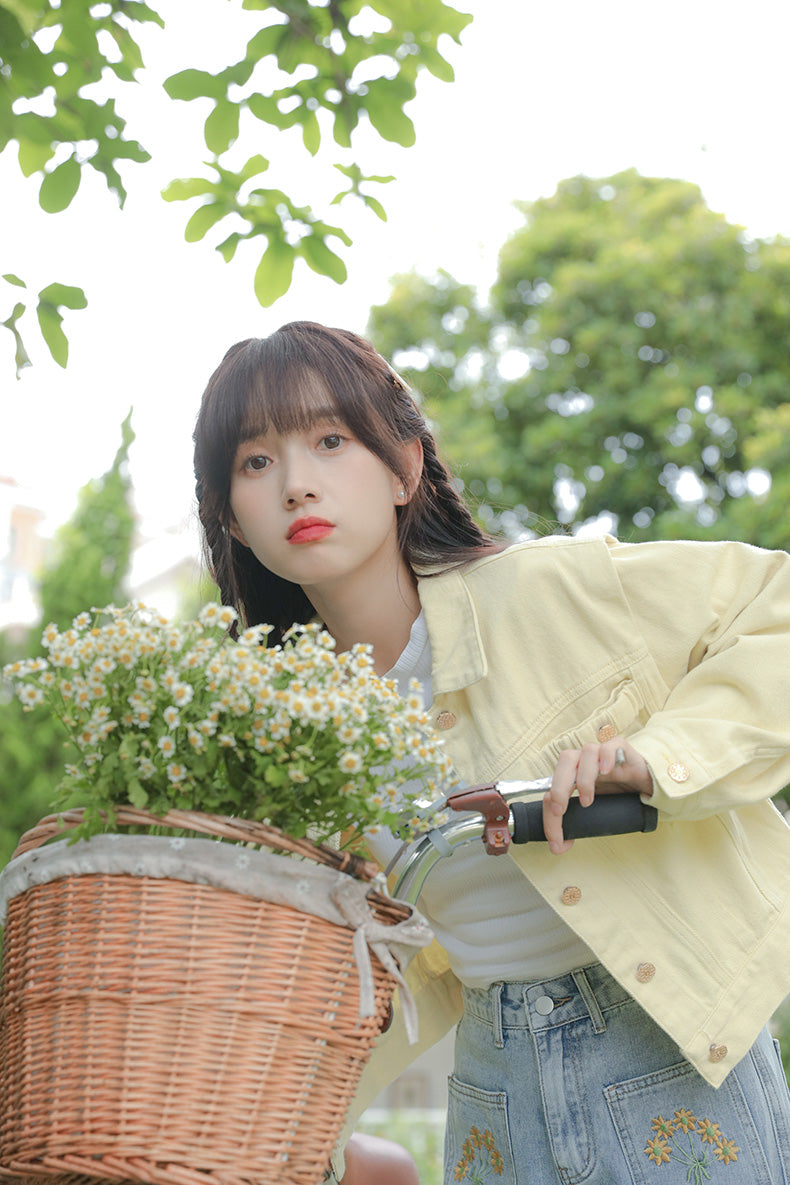 Sunny Days Denim Jacket (Yellow)
