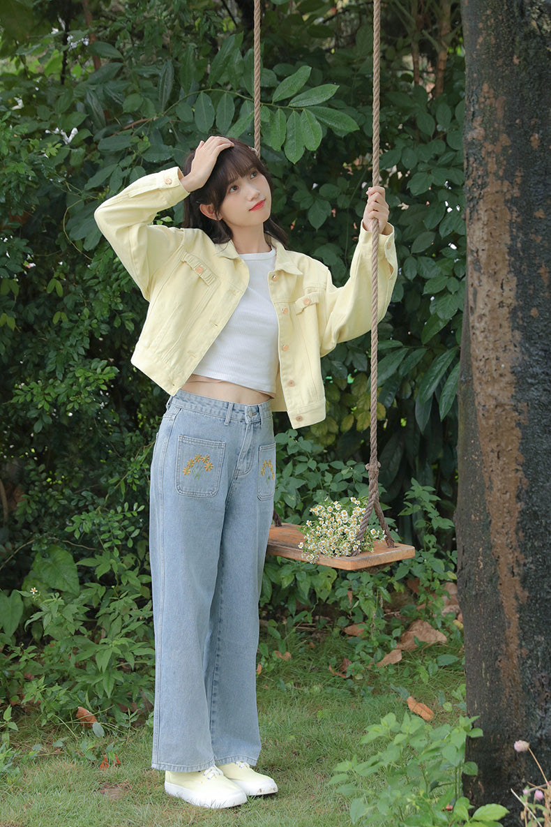Sunny Days Denim Jacket (Yellow)
