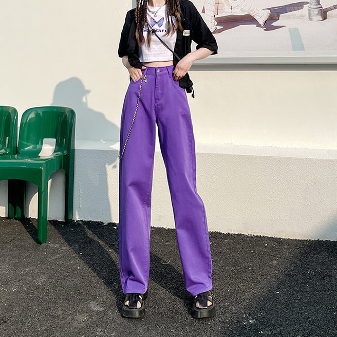 Color Pop Straight Leg Jeans (4 Colors)